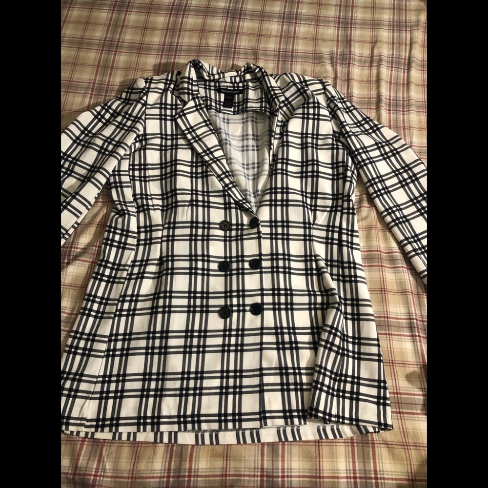 Black and white blazer